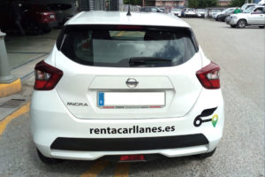 Rotulación coche Rentacar Llanes
